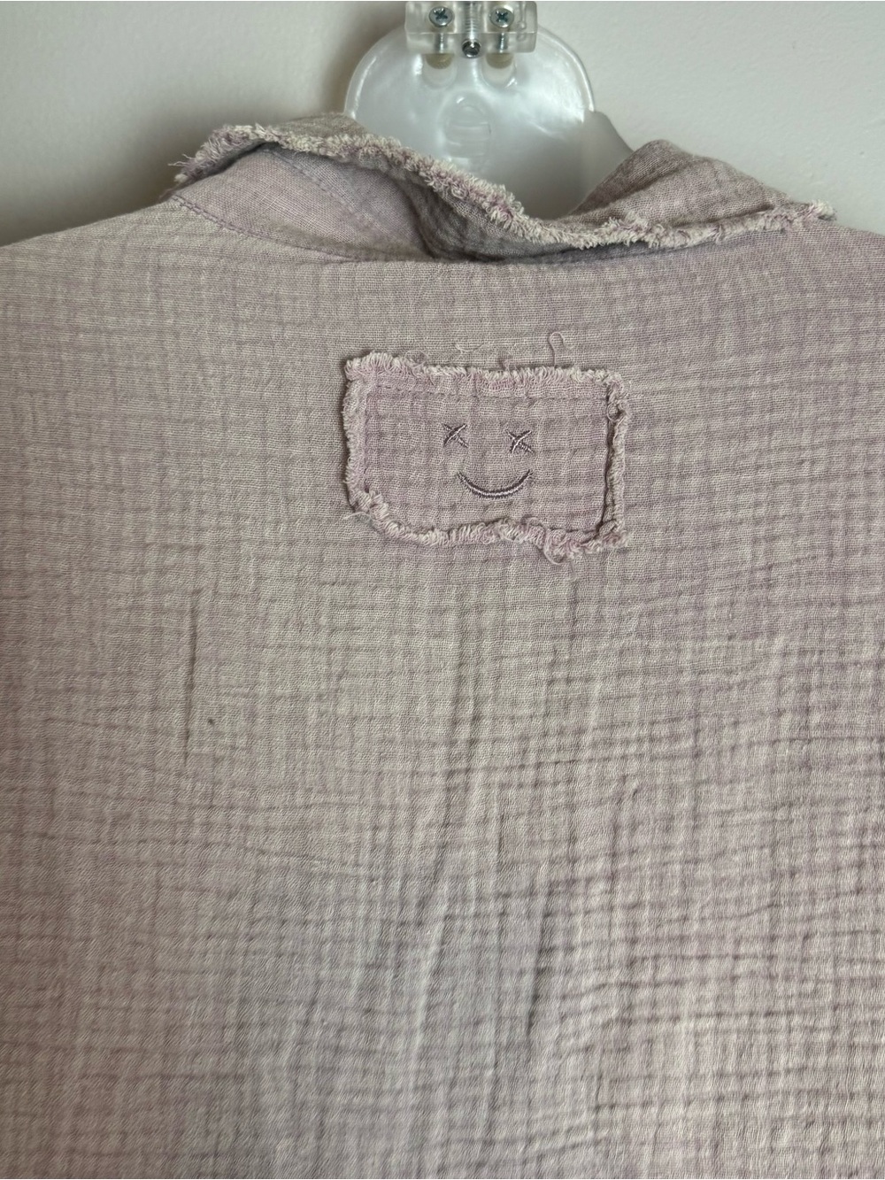 NWT POL Crochet Lantern Drop Sleeve Gauze Distressed Shacket Size Medium - Picture 12 of 13